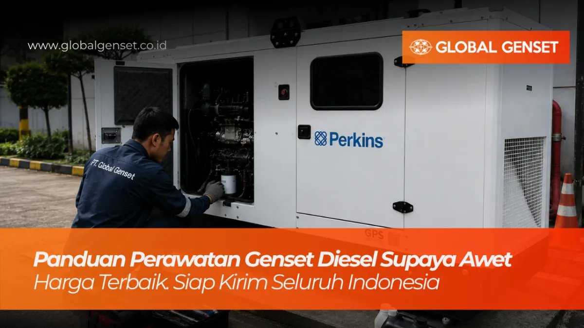 Teknisi yang sedang melakukan perawatan pada genset diesel agar awet dan tidak mudah rusak