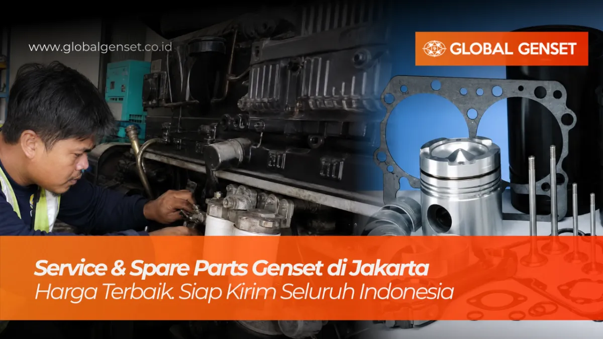 Teknisi memeriksa spare part genset asli di Global Genset Jakarta